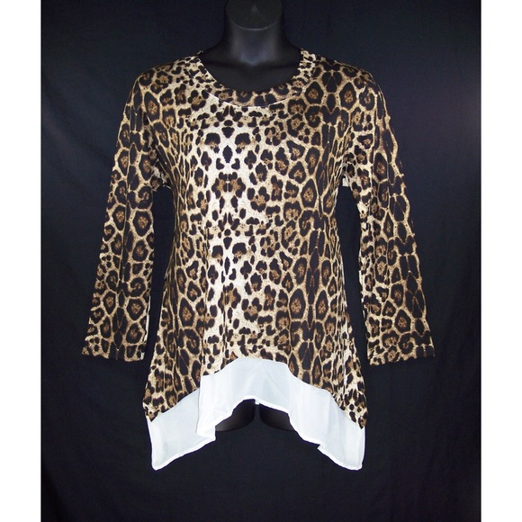 NEW Spoiled Rotten USA 2X Leopard Print Top - Picture 2 of 8